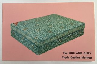 The One And Only Triple Cushion Mattress - - Advertisement Postcard