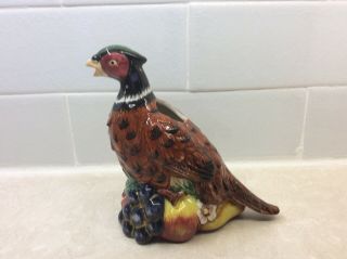 1997 Fitz And Floyd Omnibus Pheasant Candle Holder
