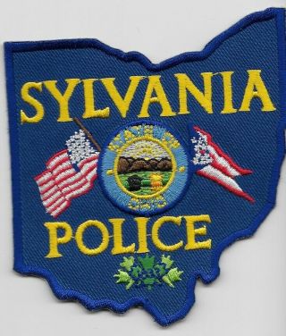State Shaped Sylvania Police State Ohio Oh Colorful