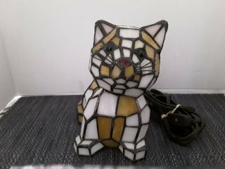 Tiffany Style Stained Glass Cat Night Light