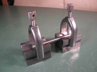 Old Machining Tools Machinist Fine V - Blocks & Clamps Set