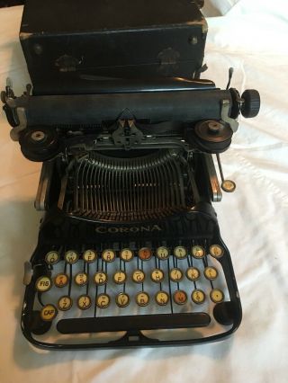 Antique Corona Model 3 Folding Typewriter In Case Serial ?835052??