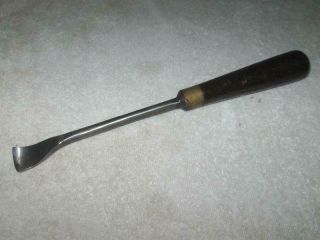 Vintage D.  R.  Barton Front Bent Wood Carving Spoon Bit Gouge,  1 " Wide,  26 Sweep