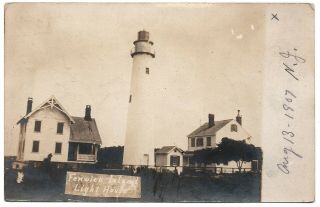 Fenwick Island Light House Vintage Postcard Delaware De Jersey 1907
