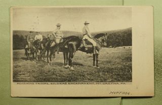 Dr Who 1906 Mt Gretna Pa Soldiers Encampment Reviewing Troops Postcard E25566