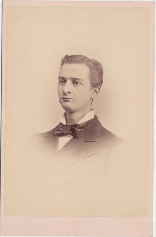 1880s Antique Cabinet Card Photo Handsome Young Man By Hartley Chicago,  Il A08