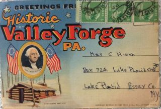 Valley Forge Historic Fold Out Post Card 1946 From Boy Scouts At Jamboree