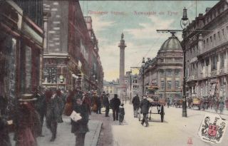 Newcastle - On - Tyne Grainger Street,  People,  Tram By Milton 1916 Blackhill Cds