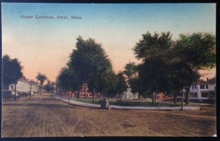 Athol,  Mass.  C.  1908 Postcard View Of Upper Common