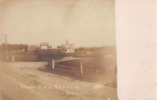 Sheridan Indiana Crown View Cemetery Real Photo Vintage Postcard Jg236175