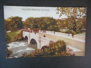 Vintage Postcard,  View Of Bridge From Goat Island Rhode Island