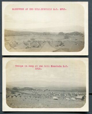 Hawaii,  Military,  2 X Red Hill,  Troops Maneuvres & Camp In 1915