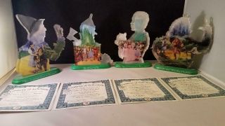Wizard Of Oz Complete Set Of Four Rare Crystalline Sculptures Bradford Exch Coas
