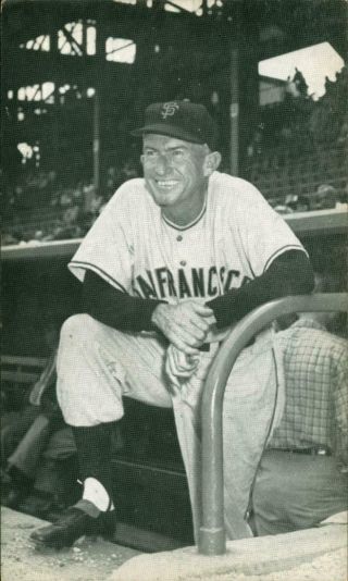 1960 J D Mc Carthy Baseball Postcard Bill Rigney San Francisco Giants