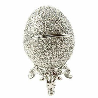 Trinket Egg with Swarovski Crystals Ring Holder 4