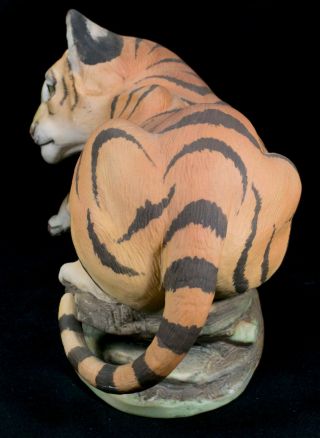 Rare Boehm Large Bengal Tiger Cub (panthera Tigris) Porcelain Figurine 2