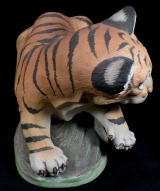 Rare Boehm Large Bengal Tiger Cub (panthera Tigris) Porcelain Figurine 4