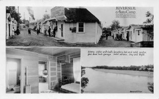 Rppc Riverside Auto Camp Sacramento River,  Red Bluff,  Ca C1930s Vintage Postcard