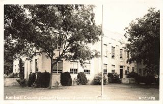 Vintage Rppc Kimball County Courthouse Junction Texas Real Photo Postcard