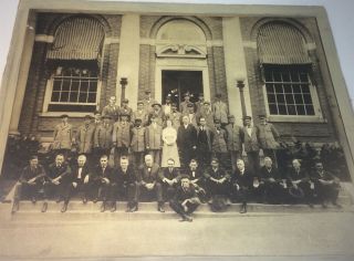 Rare Antique Occupational Post Office & Workers Integrated Work Cabinet Photo