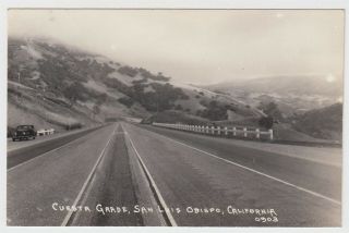 San Luis Obispo California 1940s Rppc Real Photo Postcard Cuesta Grade