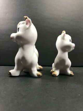 Vintage Cow Mom And Baby Salt And Pepper Shakers With Gold Accents Japan 2