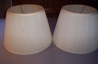 Vintage Mid Century Lamp Shades Off White 10 " Tall 14 " Wide