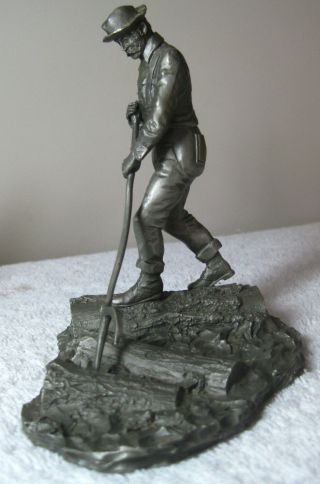 Vintage 1978 5 " Fine Pewter Figurine The Logger Signed Ron Hinote Franklin