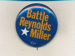 1969 William Battle For Governor 1 1/2 " Litho Virginia Va Campaign Button