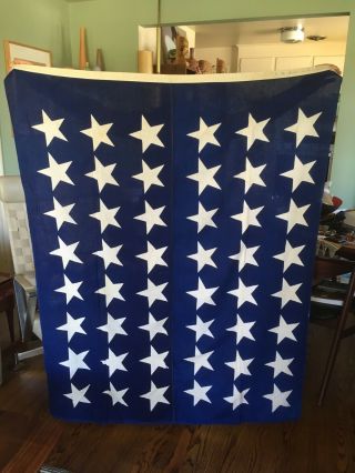 RARE WW2 US 48 Star Navy Jack American Flag 4 X 5 Feet WWII Linen 2 Grommet 2