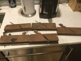 10 Antique Wooden Molding Planes A Few Marked O.  Wittgraefe.  Auburn Tool