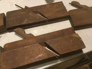 10 Antique Wooden Molding Planes A Few Marked O.  Wittgraefe.  Auburn Tool 4