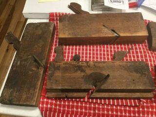 10 Antique Wooden Molding Planes A Few Marked O.  Wittgraefe.  Auburn Tool 7