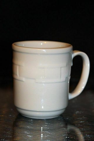 Longaberger Woven Traditions Pottery Ivory Coffee Mug/cup Euc