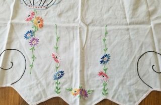 Vintage Full Body Apron Handmade Embroidery Flowers Teapot 3
