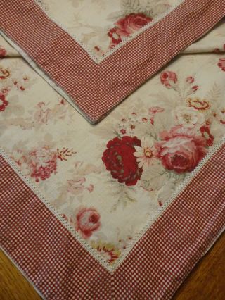 Vintage Linen Waverly Garden Room Norfolk Rose Tablecloth 60x80 (75)