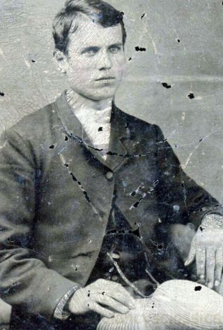 1865 Very Handsome Young Man Tennessee Byrd Family Tintype