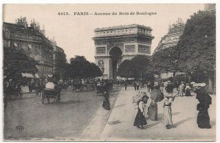 Vintage Postcard,  Avenue Du Bois De Boulogne,  Paris,  France.  39a