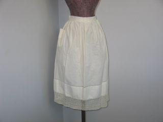Antique Vintage Apron - Crochet Lace Victorian Edwardian Apron /hostess / Maid