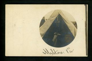 Pennsylvania Pa Real Photo Postcard Rppc Set Of 2 Milton Military Camp 1905