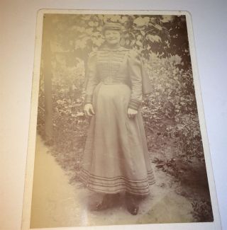 Rare Antique Victorian American Female Musician,  Band Uniform Cabinet Card Photo