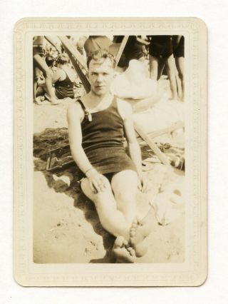 21 Vintage Photo Swimsuit Soldier Buddy Boy Man Feet Beach Snapshot Gay