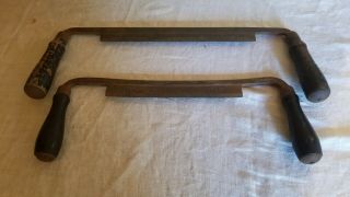 Vintage,  Possibly Antique Witherby Draw Knife Pair - 8 " &10 " - Matched Set -