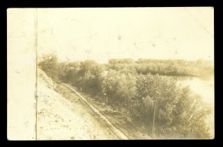 1907 Scandia Kansas Real Photo Rppc Train Railroad Courtland Stamp Postcard B62