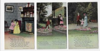 Set Of 3 Bamforth Song Cards - Set 4566 And A Little Child Shall Lead Them