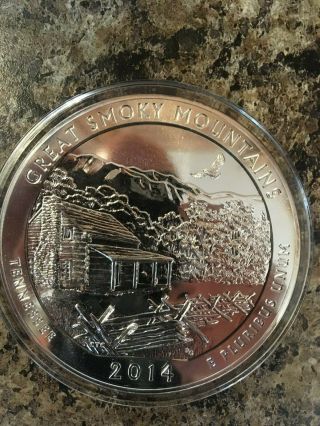 2014 5oz Atb Great Smoky Mountain Silver Coin