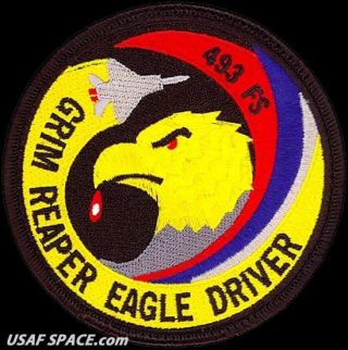 Usaf 493rd Fighter Sq - Grim Reaper Eagle Driver - Raf Lakenheath - Patch