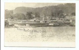 Canal Boats Rppc Real Photo Postcard,  Northumberland Pa Pennsylvania County
