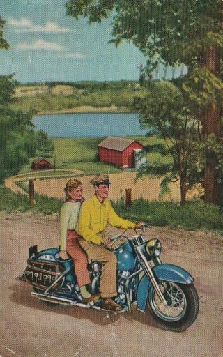 Harley Davidison 1956 Ad Card For Big Twin