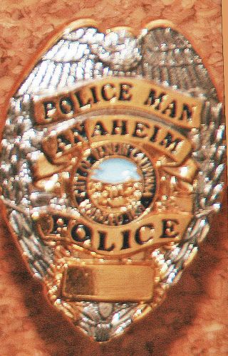 Police Pin Hat Lapel Tie Anaheim California Officer Star Badge Gold Silver Man